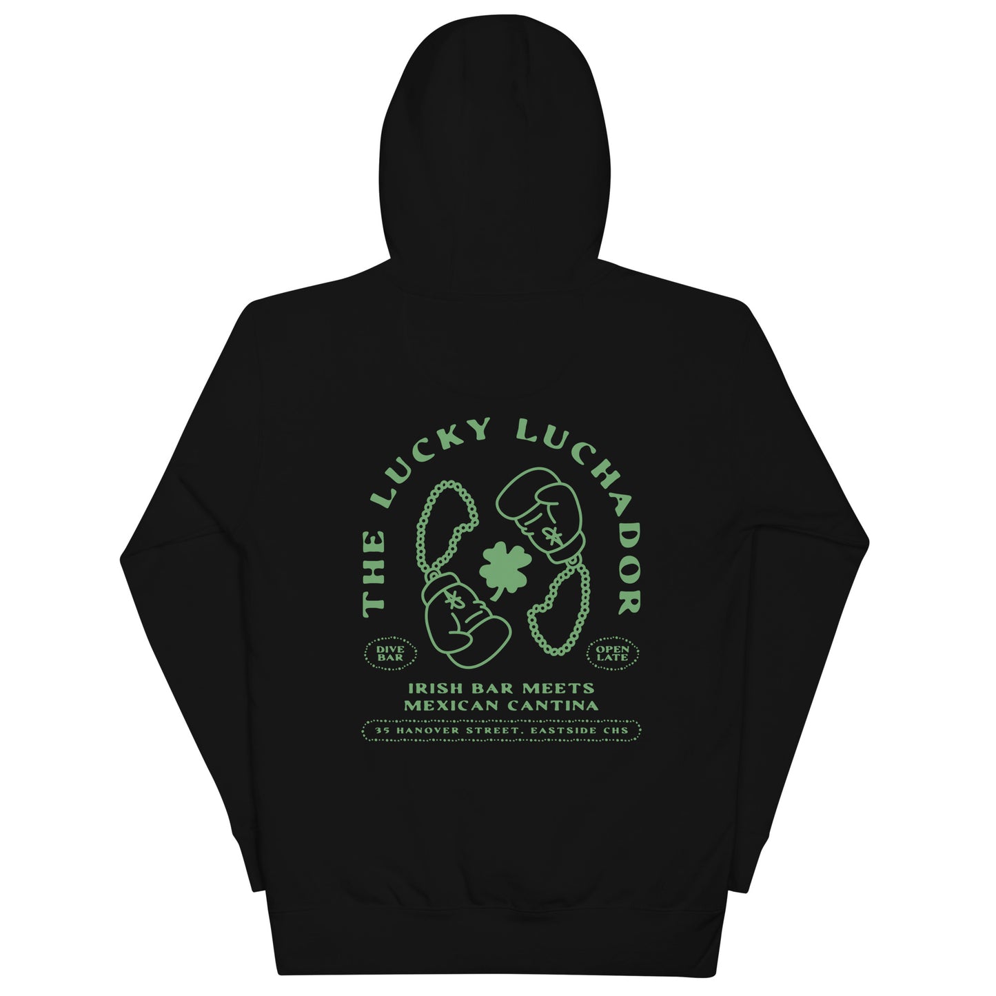 Green Lucky Luchador Boxing Gloves Unisex Hoodie