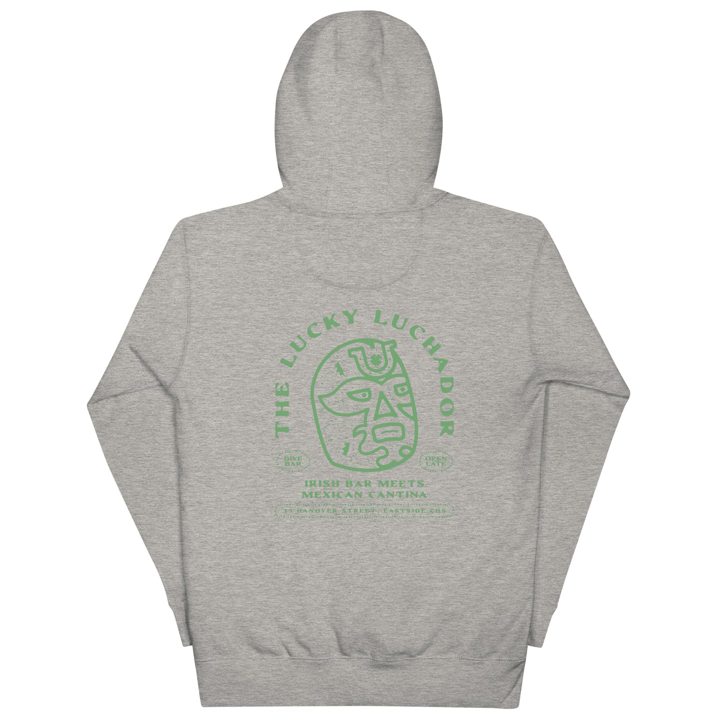 Green Lucky Luchador Head Unisex Hoodie