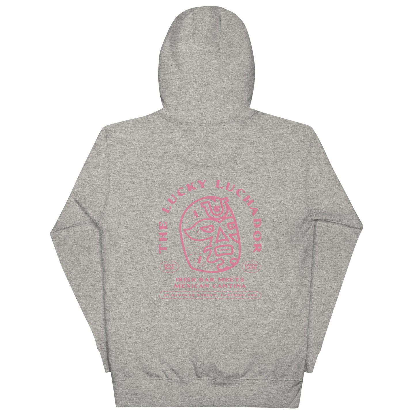 Pink Lucky Luchador Head Unisex Hoodie