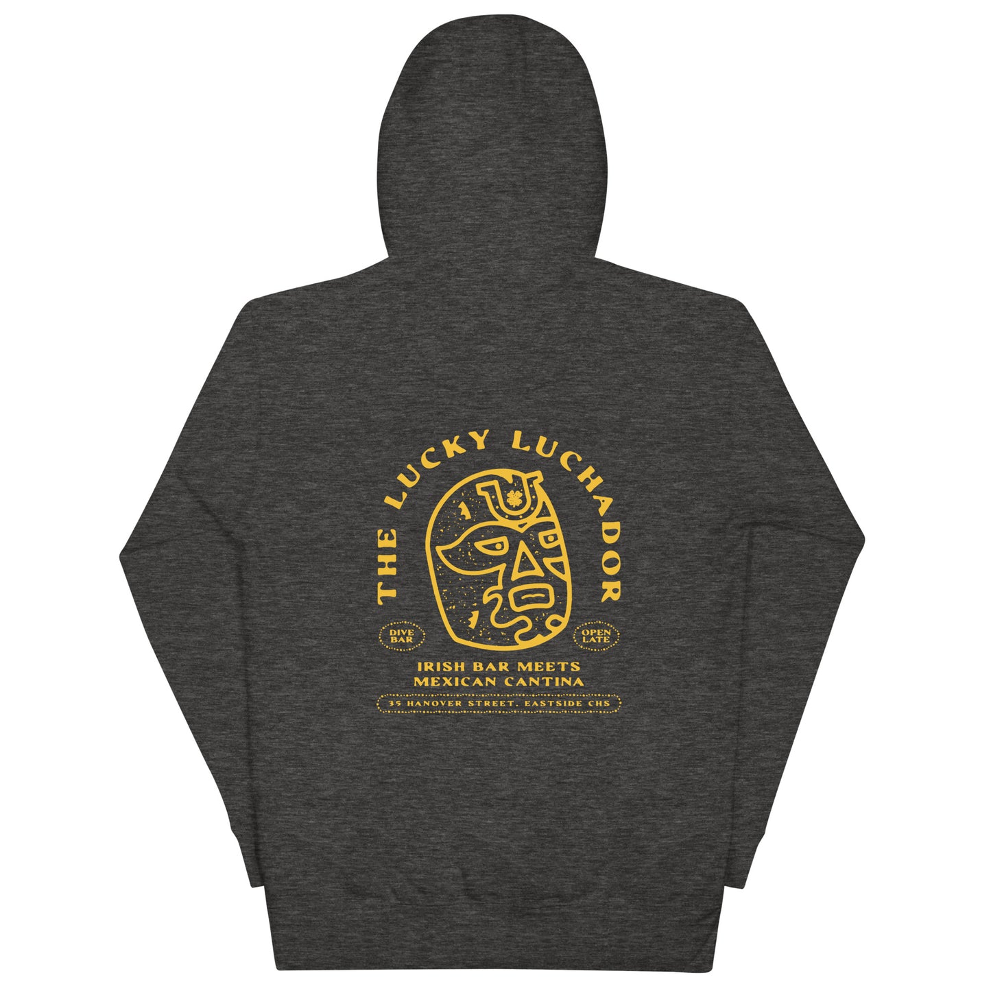 Yellow Lucky Luchador Head Unisex Hoodie