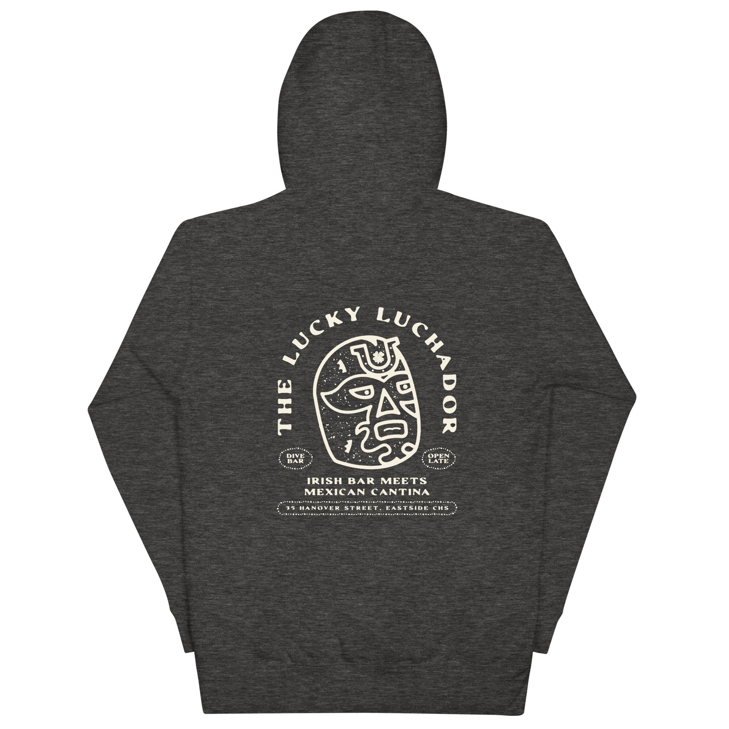 White Lucky Luchador Head Unisex Hoodie