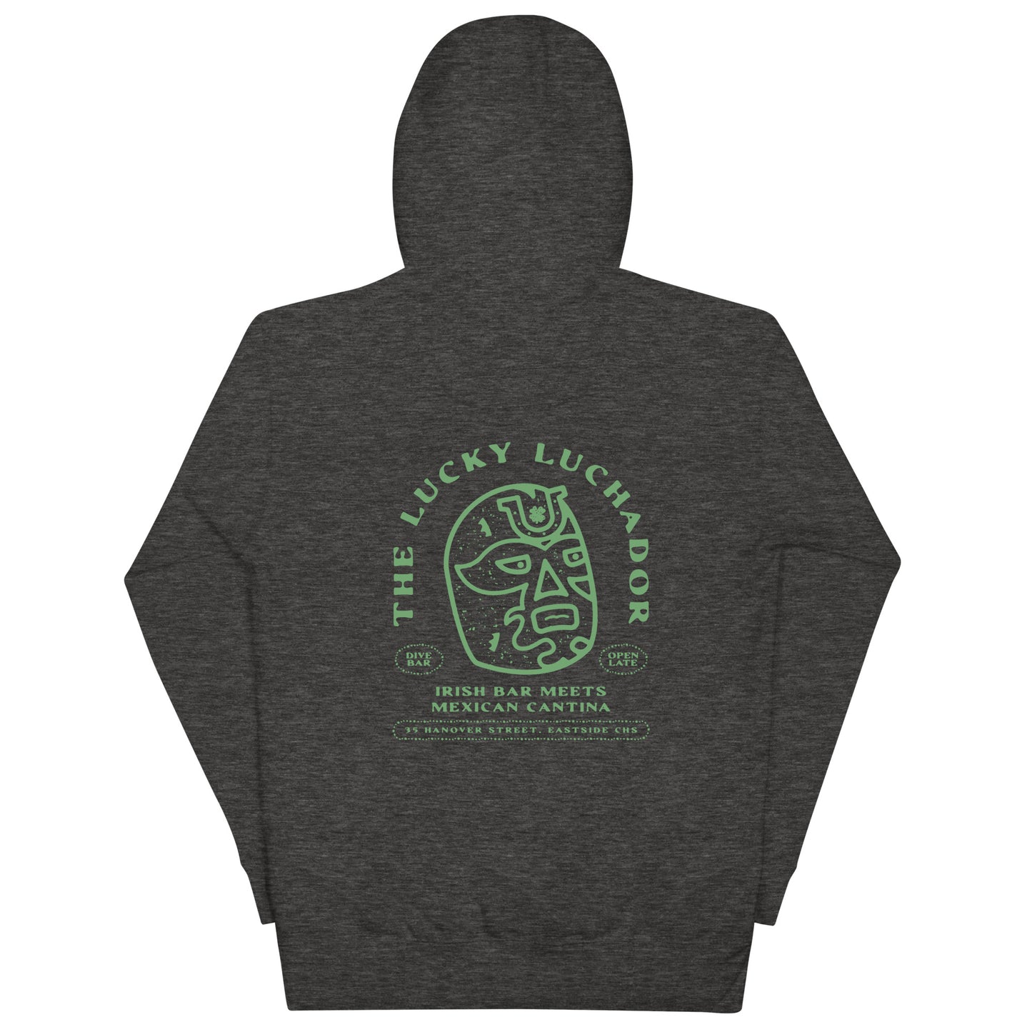 Green Lucky Luchador Head Unisex Hoodie