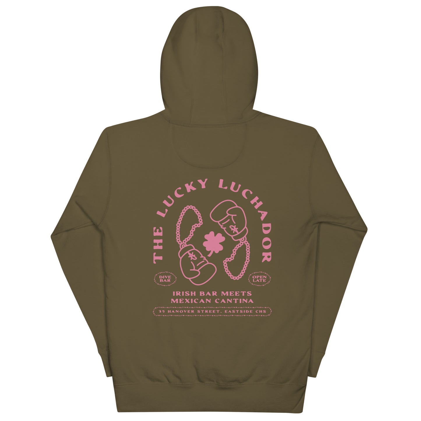 Pink Lucky Luchador Boxing Gloves Unisex Hoodie