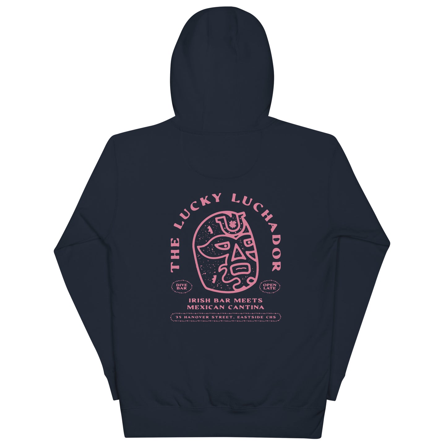 Pink Lucky Luchador Head Unisex Hoodie