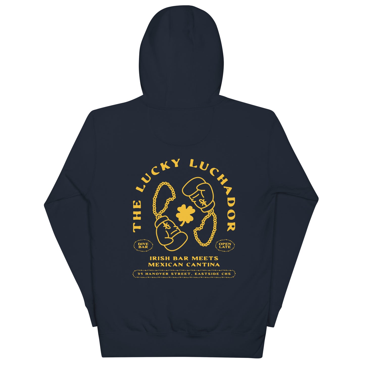 Yellow Lucky Luchador Boxing Gloves Unisex Hoodie