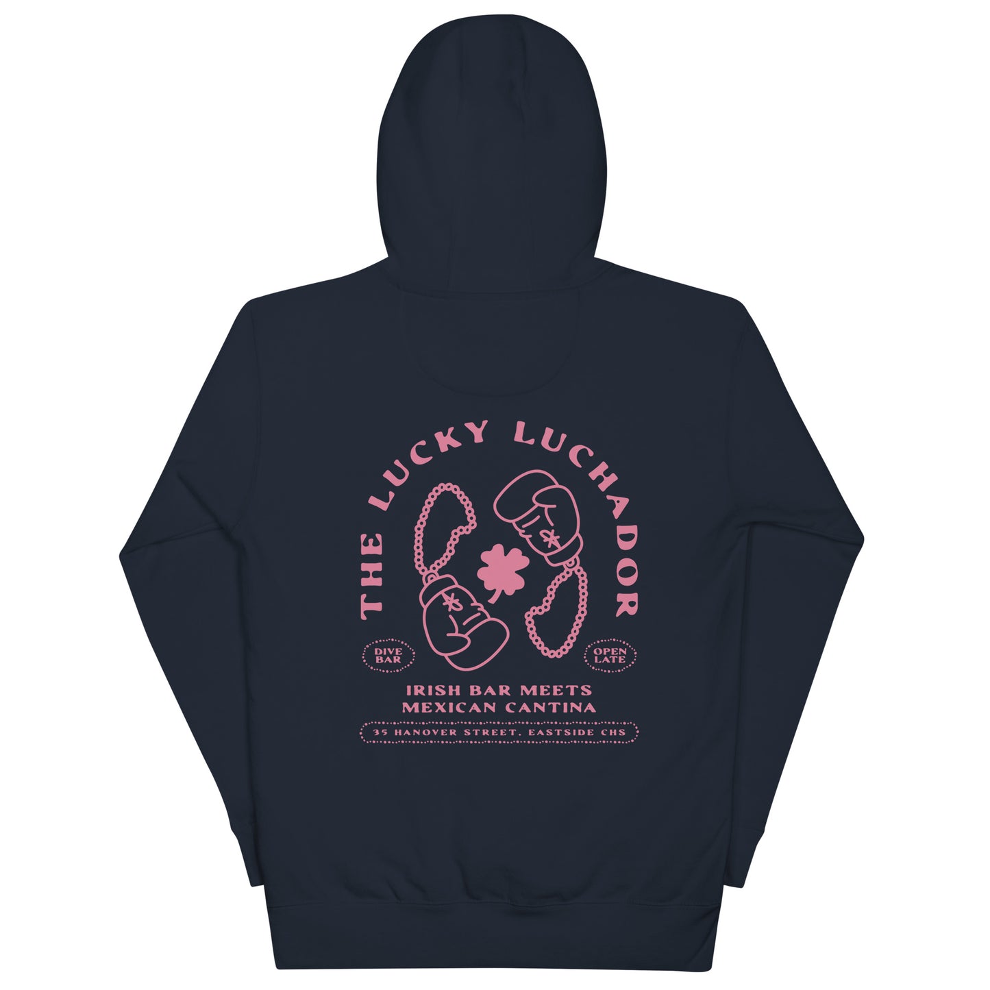 Pink Lucky Luchador Boxing Gloves Unisex Hoodie