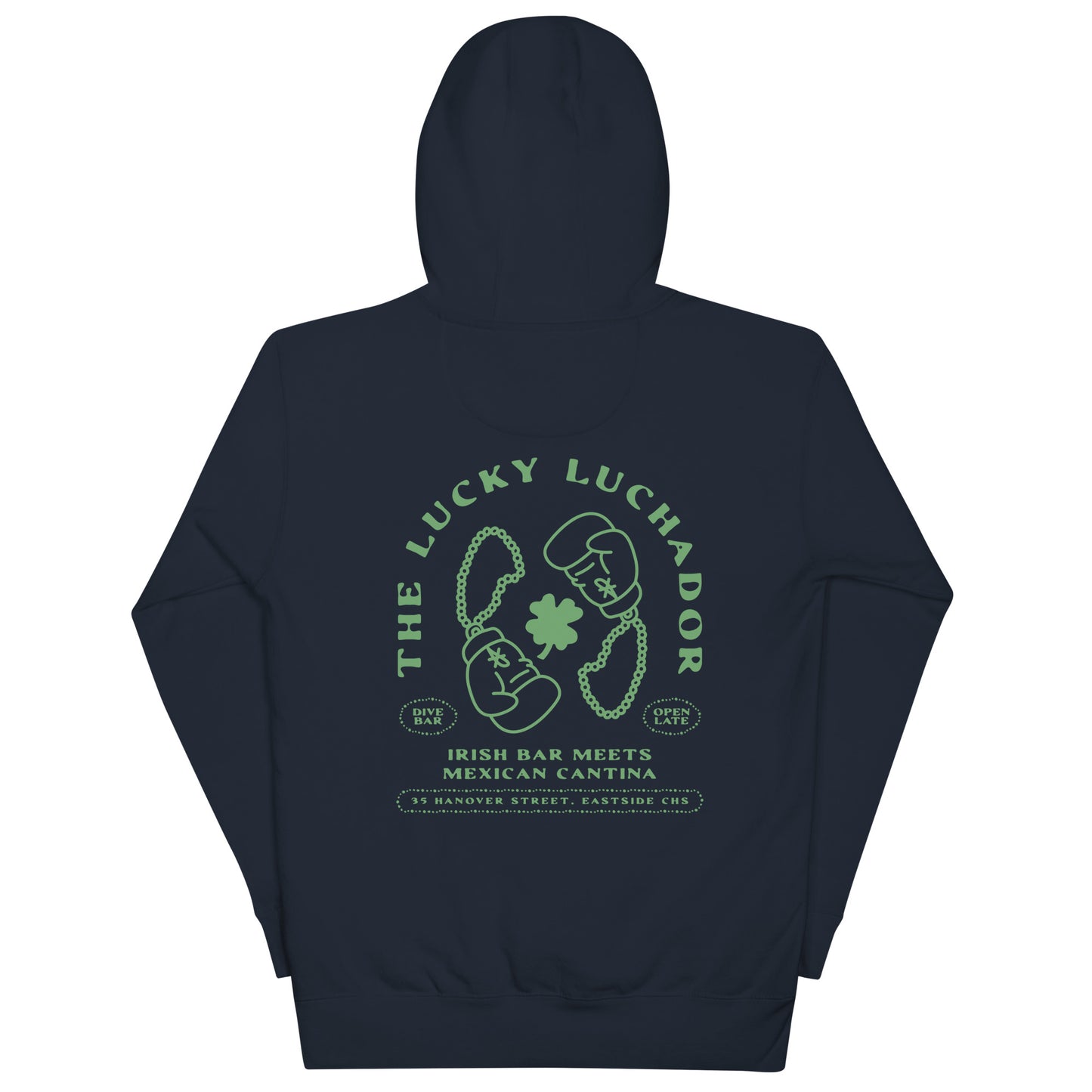 Green Lucky Luchador Boxing Gloves Unisex Hoodie