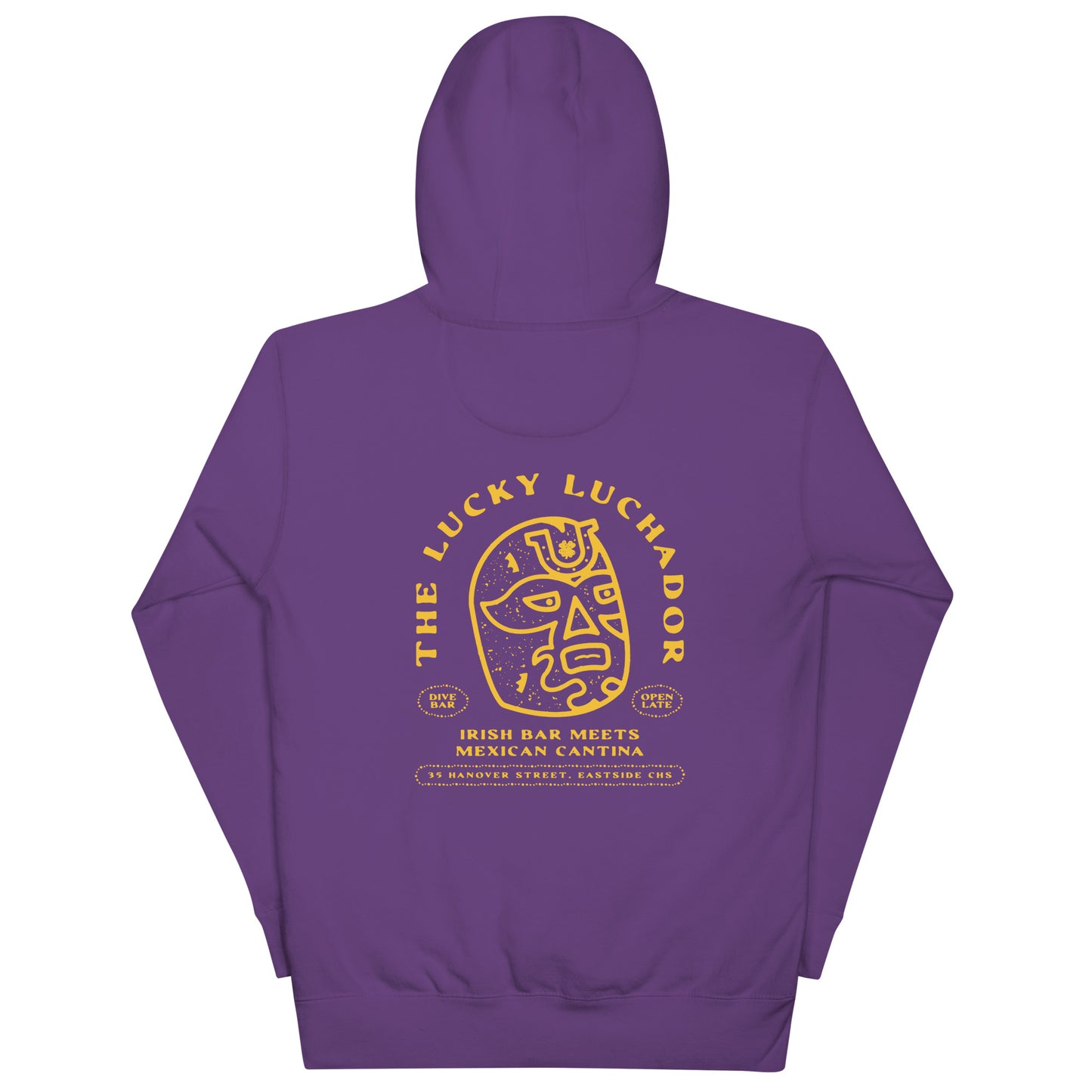 Yellow Lucky Luchador Head Unisex Hoodie