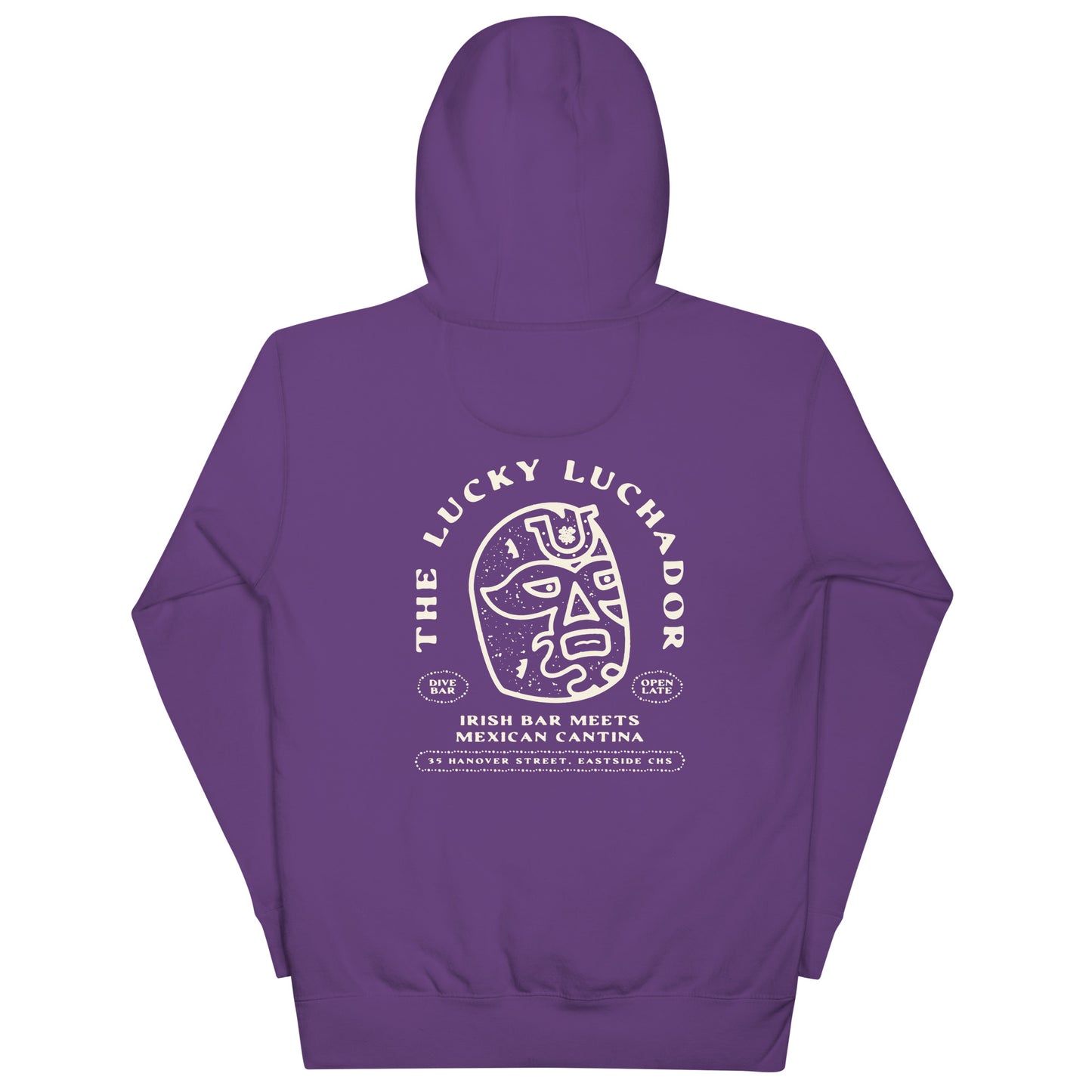 White Lucky Luchador Head Unisex Hoodie