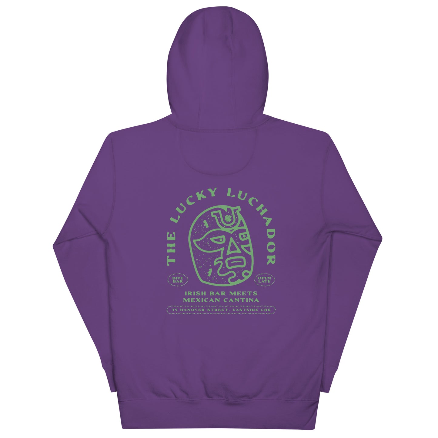 Green Lucky Luchador Head Unisex Hoodie