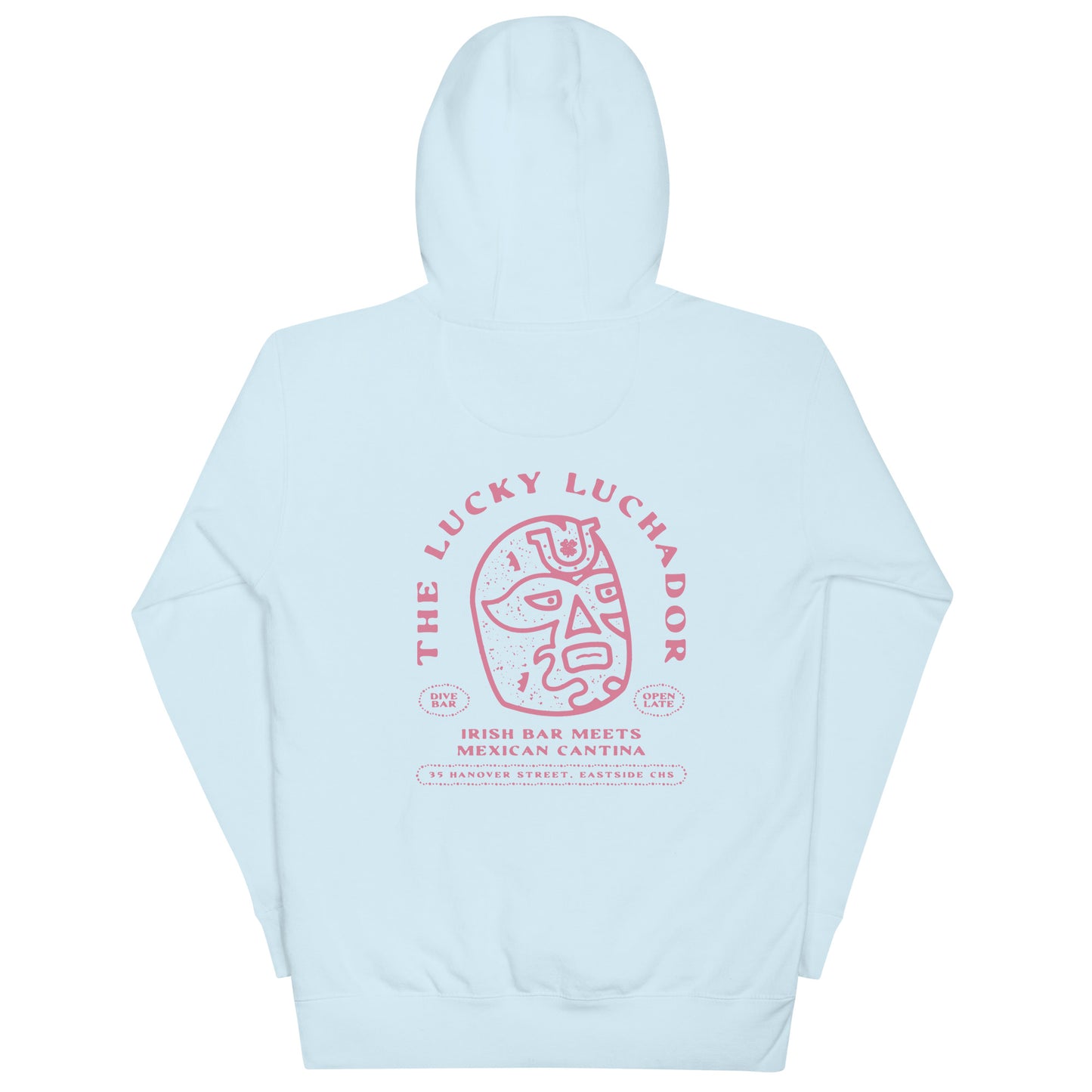 Pink Lucky Luchador Head Unisex Hoodie