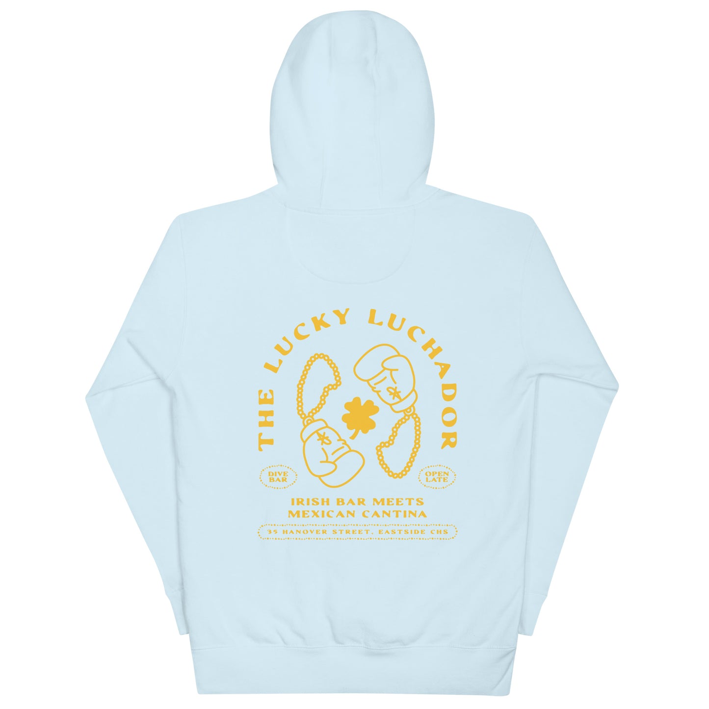 Yellow Lucky Luchador Boxing Gloves Unisex Hoodie