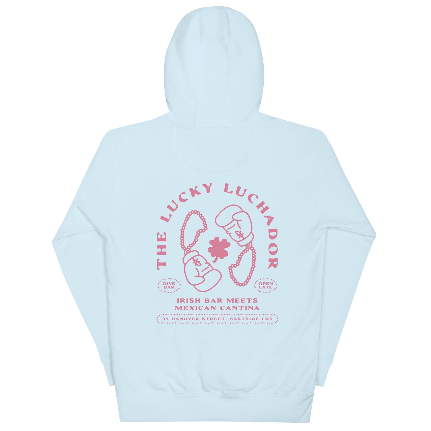 Pink Lucky Luchador Boxing Gloves Unisex Hoodie