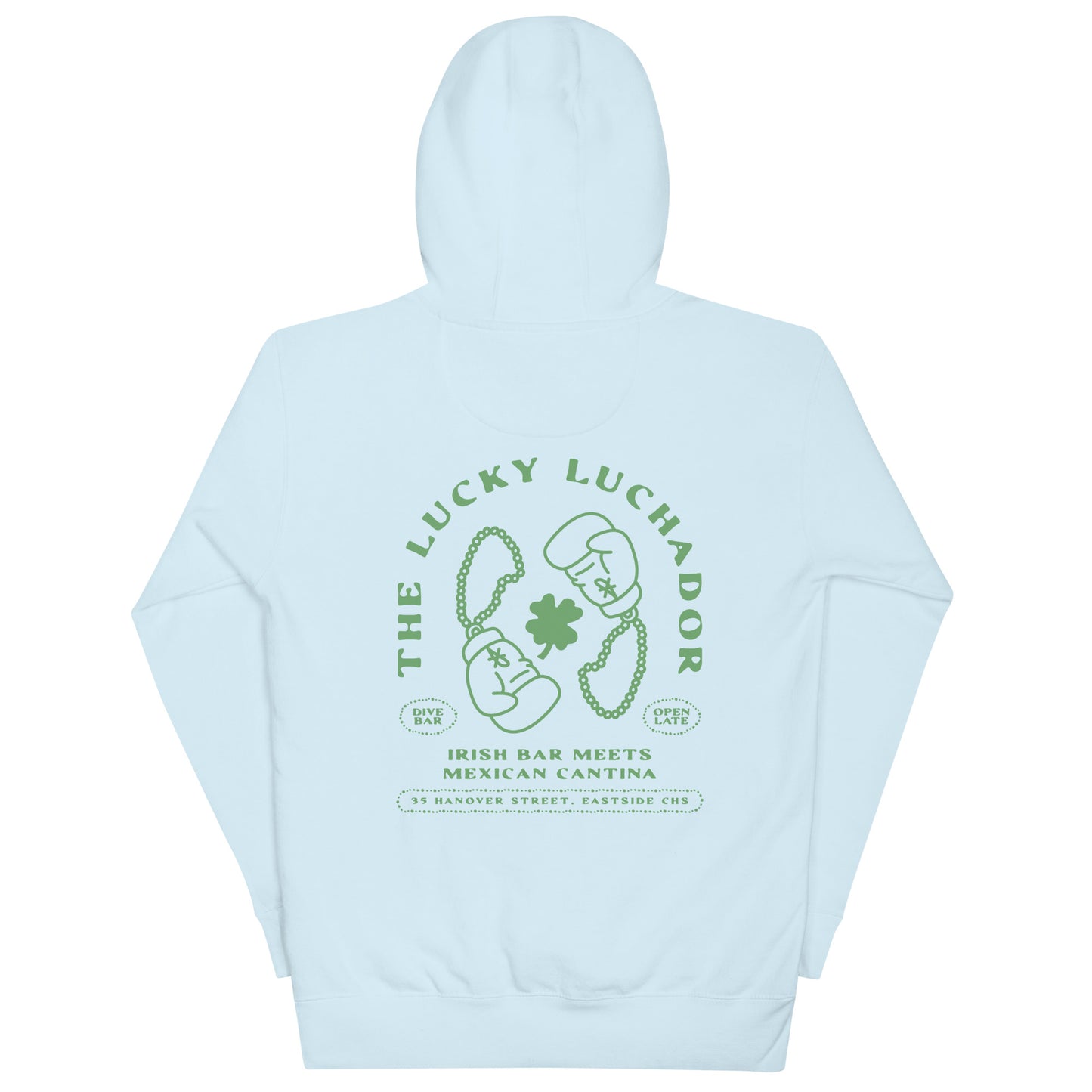 Green Lucky Luchador Boxing Gloves Unisex Hoodie