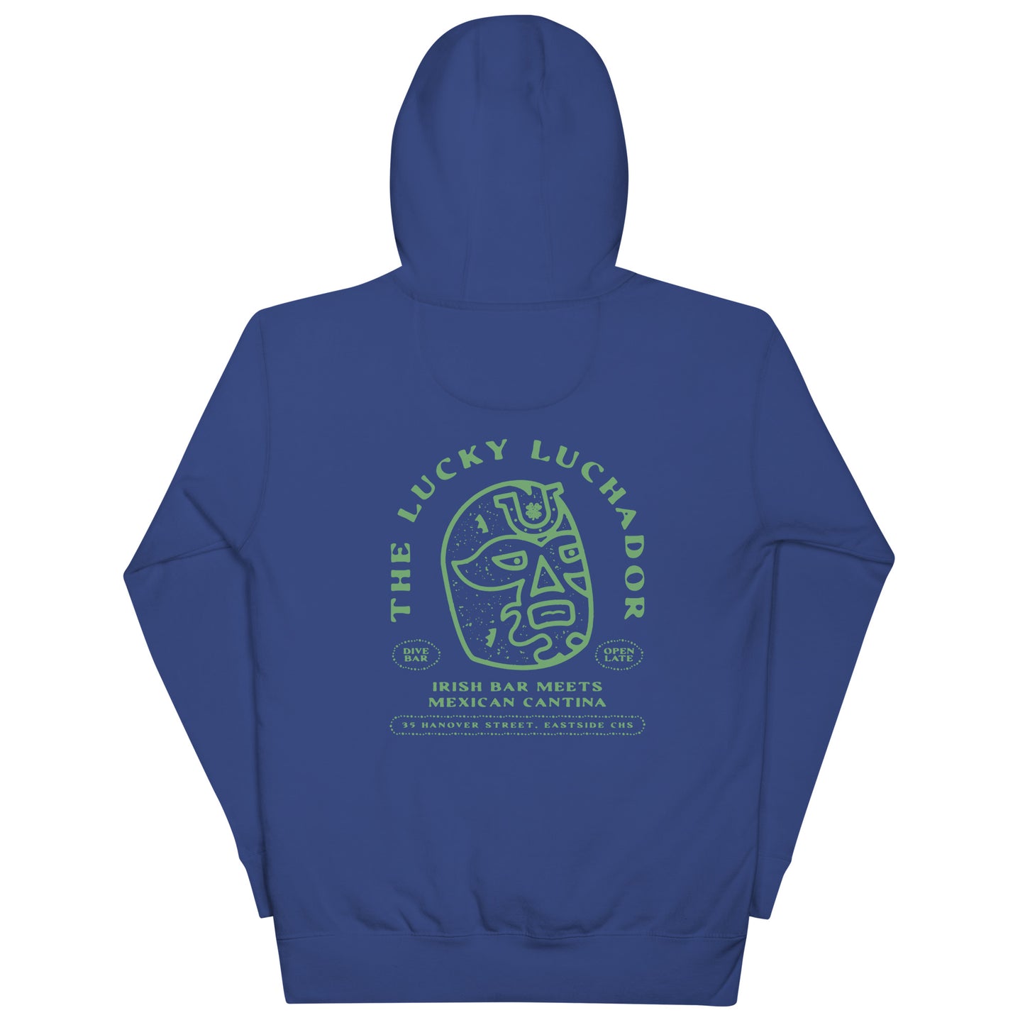 Green Lucky Luchador Head Unisex Hoodie