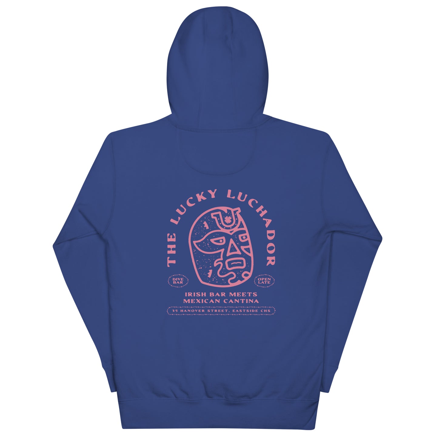 Pink Lucky Luchador Head Unisex Hoodie