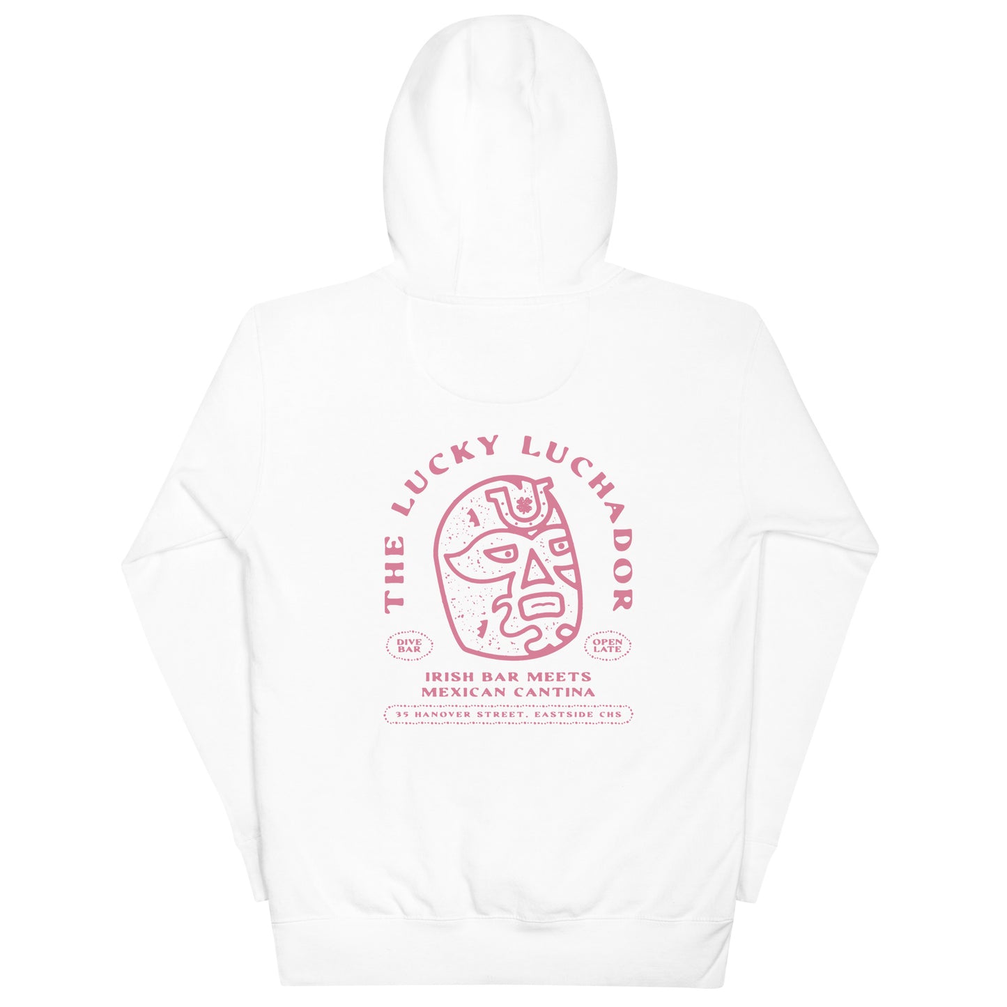 Pink Lucky Luchador Head Unisex Hoodie