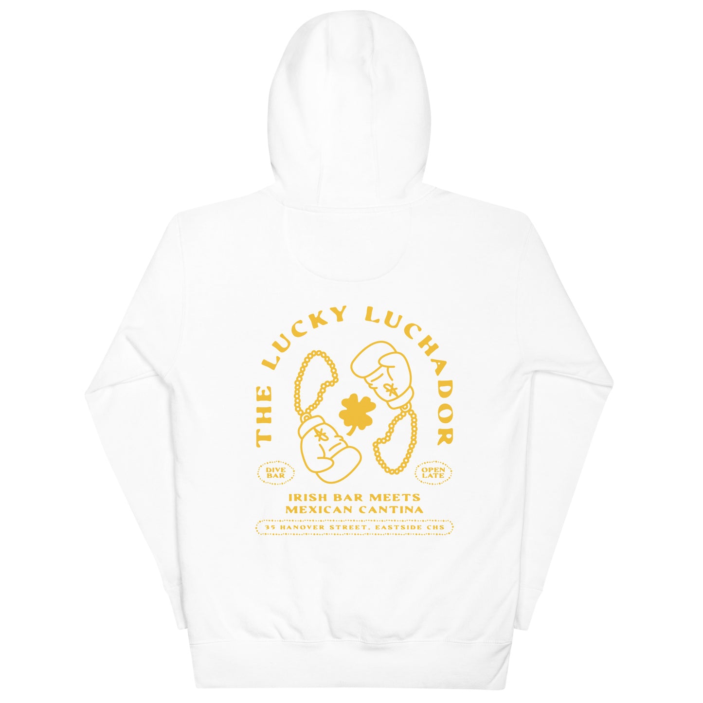 Yellow Lucky Luchador Boxing Gloves Unisex Hoodie