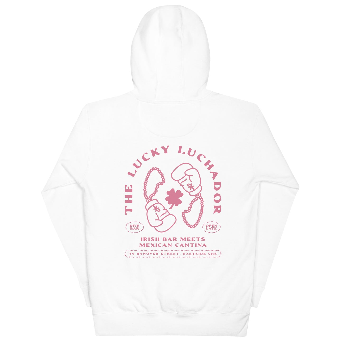 Pink Lucky Luchador Boxing Gloves Unisex Hoodie