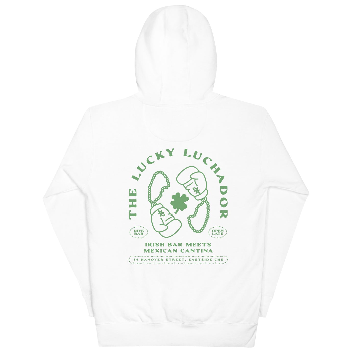 Green Lucky Luchador Boxing Gloves Unisex Hoodie