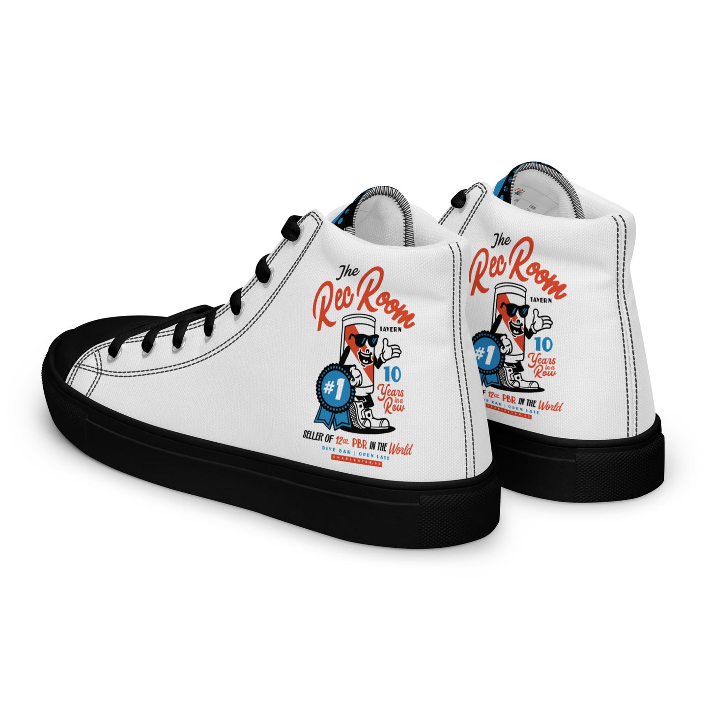 10 Years of PBR Recovery Room Women’s high top canvas shoes